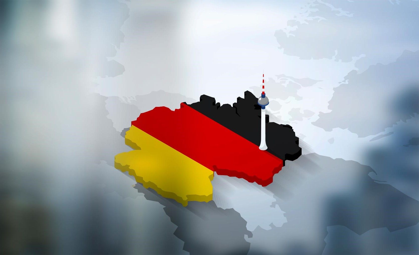 Deutschlandkarte mit Berliner Fernsehturm – Sicherheitsdienst aus Berlin, deutschlandweit